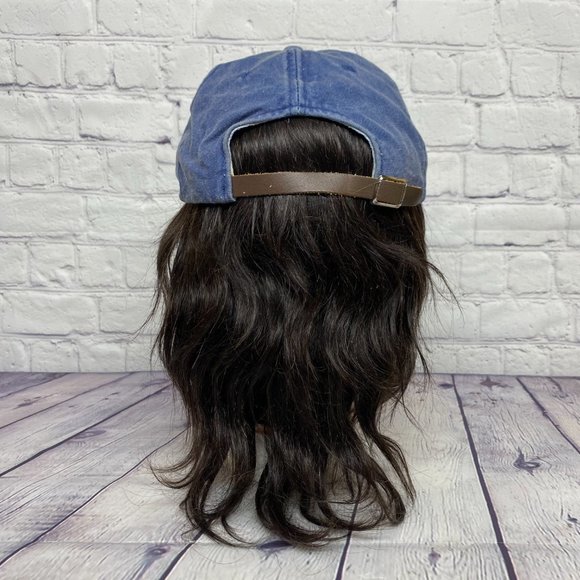 Vintage Hat Cap Strap Back Blue Auto Trader Embroidered Logo Adjustable 90s - Picture 3 of 9